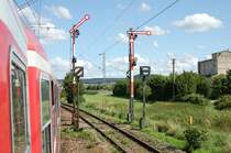 Der Bahnhof M�ttingen liegt an der KBS 995 und verf�gt noch �ber eine Kreuzungsm�glichkeit und Formsignale.