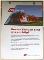 In den �lteren Fahrzeugen der RHB h�ngen diese Bekanntmachungen. Der BDeh 3/6 erh�lt eine Grunderneuerung und wird zu diesem Zweck nach Landquart zur RhB Hauptwerkst�tte gebracht. (18.07.2009)