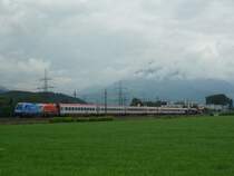 1116 250-0  Feuerwehr  mit OEC 662  Innovationsgemeinde Baden  aus Wien nach Feldkirch bei Schlins. 04.08.09