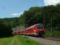611 022 und ein weiterer 611er als IRE 3107 Basel Bad Bf - Ulm Hbf kurz vor Thayngen. 12.08.09 
