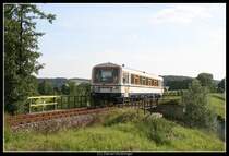 Noch 8 Zugfahrten, dann hat es sich auch auf der Strecke Meckesheim-Aglasterhausen ausgeSWEGt... Neckarbischofsheim, 31. Juli 2009.