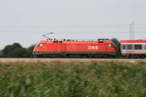Ein Mitzieher von 1016 041. Aufgenommen am 15.08.2009 bei Burgau.
