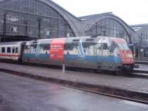 Italia 101 096-6 wartet am 12.02.2005 in Leipzig Hbf auf die Abfahrt nach Dortmund.