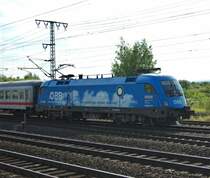 Die 1016 023-2  Kyoto Express  am IC  K�nigsee  (IC 2082) auf der Fahrt nach Norden. Hier in N�rten Hardenberg. 16.08.2009.