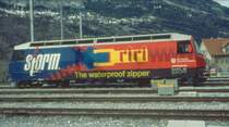 Ge 4/4 III 652 Obervaz  Werbung: riri
21.02.04 Chur
