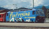 Ge 4/4 III  651 Fideris  Werbung: Pontresina
08.08.04 Reichenau