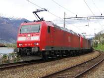 Br 185 126-0 und Br 185 147-6 am 20.4.05 in Magadino-Vira 