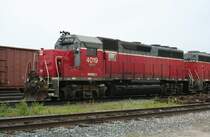 GP40 4019 (ex.NW) der Goderich & Exeter Railway am 9.8.2009 in North Bay.