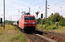 152 002 zieht am 15.08.09 einen G�terzug durch Leipzig-Leutzsch Richtung Leipzig.