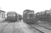 SWEG Triebwagen VT 114 + Bundeswehr V-Lok Deutz in Siegelsbach 1971