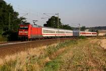 D 61459, Fulda-Praha hl.n., gezogen von 101 065, zwischen Jessen und Niederau, 19.08.09