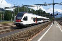 Am 12.8.09 erlebte ich in Arth - Goldau eine freudige �berraschung: Der Tilo - RABe 524 013-0 stand dort abgestellt. Was dieser Zug wohl auf der falschen Seite des Gotthard zu suchen hatte?

