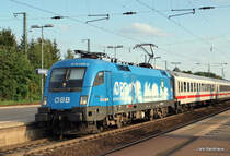 Am 16.08.09 war mal wieder ein Werbe-Stier vorm K�nigssee. Hier ist die 1016 023-2  Kyoto-Express  beim Zwischenhalt mit dem IC 2082 Berchtesgaden - Hamburg-Altona in L�neburg zusehen.