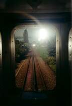 F�hrerstandimpression II (aufgenommen im Jahr 2001)
(durch Glasscheibe vom Fahrgastraum aus)