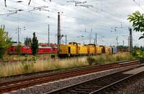 Wir waren schon auf dem Weg zur�ck zum S-Bahnhof als die beiden Loks der BR 710 der DGT durch Magdeburg-Rothensee fuhren. Fotografiert am 03.08.09.