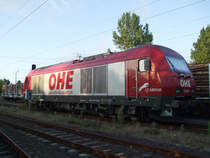 ER20(OHE270080) von OHE Osthannoversche Eisenbahnen AG.hat bis morgen Fr�h im Bahnhof Rostock-Bramow Pause und bespannt dann den Holzzug von Rostock-Bramow nach Stendal-Niederg�rne.fotografiert am 29.08.09 von I.Pavel 