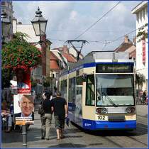 Tw 102 in der Hauptstra�e (22. August 2009)