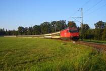 Re 460 082-1  Ceresio  mit ihrem IR + Modul in der Berger Kurve. 24.08.09