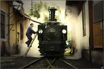 In Gr�nburg wird die 298.102 mit Wasser bef�llt.
06.09.2009