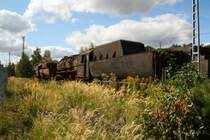 R�ckansicht der BR 52 8104 am 12.09.09 im ehemaligen BW Falkenberg oberer Bahnhof. 
