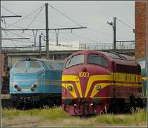Die Dieselloks 5001 und 1603 standen am Tag der offenen T�r in Saint Ghislain eintr�chtig nebeneinander. 12.09.09 (Jeanny)