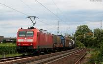 185 046-0 mit einem Mischer -> Norden  am km 59,9 12.8.09