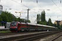 1116 205 + 1116 210 mit Railjet in M�nchen Heimeranplatz am 30.05.09