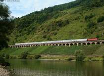 181 205-6 mit dem IC 335 (Luxembourg-Norddeich Mole) auf dem P�ndericher Hangviadukt 13.8.09