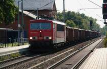 155 048 f�hrt am 17.09.09 mit einem G�terzug durch Burgkemnitz Richtung Berlin.