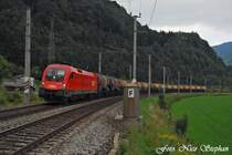 1116 046-2 passiert mit einer Fuhre aus Kesselwagen meine Linse,unweit von Schwarzach-St.Veit (�sterreichurlaub 11.08.09)