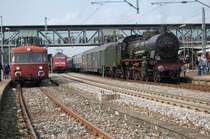 Der Vt 98 aus N�rdlingen eine Br 101 mit einem IC in Richtung Ulm und Br 38 3199 mit einem Sz aus Lahr/Schwarw. standen am 19.09.09 im Bahnhof G�ppingen.