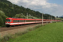 29.8.08 Die Schoberpasstour hat sich ausgezahlt. Bevor es mit dem 4010 zu Ende ist musste ich ihn noch ein paar mal auf die Speicherkarte bringen. Den IC 518 von Graz nach Salzburg fuhren heute der 4010 016 mit dem 6010 013 und 4010 029 mit dem 6010 024.