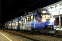 Die einzige blaue Ente der �BB, 4024 120  S-Bahn Steiermark  f�hrt als REX 1715 von M�rzzuschlag nach Villach.
26.09.2009