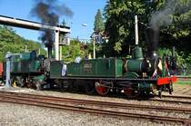 Gleich geht es auf die letzte Fahrt des Wochenendes in Koblenz, Ec 2/5 No. 28  Genf  und Ed 2x2/2 No. 196. Allerdings muss noch die Rangierfahrt (im Hintergrund) abgewartet werden.