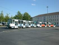 Potsdam: Stra�enbahnlinie 91 nach Bahnhof Rehbr�cke am Hauptbahnhof.