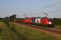 19.8.09 Ein letztes Mal verschlug es die Frankreich EM Lok auf die Nordbahn, nat�rlich ein Muss die beiden G�terzugleistungen bildlich festzuhalten, schaft es doch eine paprikaf�hige 1116 nicht wirklich oft auf diese Strecke. Den heutigen DG 45008 von Kledering nach Breclav bespannten die 1116 003 und 1116 138.