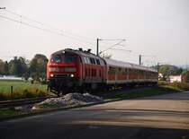 Diesmal konnte ich 218 432-3 mit ihrer RB 13971 zwischen Kirchheim/T-�tlingen und Kirchheim/T aufnehmen. (28.09.2009)
