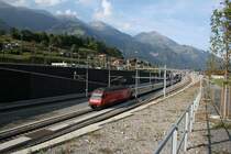 Re 460 064 am Nordportal des L�tschbergBasisTunnels. Aufgenommen am 28.09.2009.