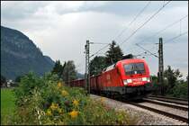 182 023 (9180 6182 023-2 D-DB) bringt einen G�terzug von M�nchen nach Kufstein. (02.08.2009)
