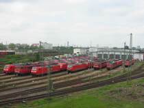 Hier sind insgesamt 21 E-Loks im Mannheimer Rbf zusehen und zwar Loks der Baureihe 140,145,155 und 185.