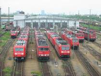 Hier sind die Loks von vorne zusehen links zusehen die 485-001 der BLS Cargo daneben eine 185 dann eine 185 dahinter eine 155 dann die 185-212 dahinter noch 5 andere 185er. Dann die 155-167 dahinter ebenfalls 5 185er. Daneben die 185-035 dahinter 2x185 und noch eine 140. Dann die 145-054 und dahinter noch einer 185. Danach eine 155 udn eine 185, dann 140+185 nebenan 2x140. Rechts leicht zusehen eine 145.