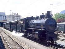 RhB Dampf-Extrazug 3852 von Chur nach Landquart vom 08.06.1997 in Chur mit Dampflok G 4/5 107 - A� 1102 - B 2245 - D� 4052I - B 2246.