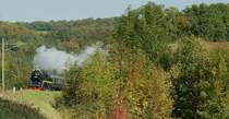 Der Dampfzug kommt - und mit überraschend viel Rauch! 
2. Oktober 2009 bei Buckten.