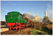 �GEG-Dampflok WTK4 (ex. �BB 392.2530) auf der Museumsstrecke bei der Einfahrt in die Hst. Timelkam-Energie. 4.10.2009.