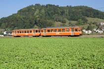 Noch einmal der Zug mit dem Be 4/4 13 und dem ABt 84, aber diesmal in Gr�nichen Oberdorf. 