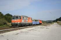 SGAG 93076 mit RTS 2143.032 + 2060.014+BDVS 65816-4
Am 05.10.2009 bei der Einfahrt im Bahnhof Scheiblingkirchen-Warth.

www.eisenbahnbilder.webgarden.at
