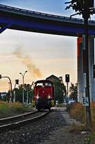 Job erledigt, Lok 06 der PBSV kehrt zur�ck in den Stralsunder Hafen,06.08.09