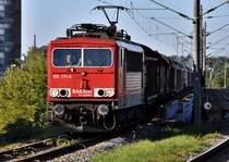 155 271 tastet sich so langsam an die Ausfahrt des Bf Stralsund/R�gendamm am 01.09.09