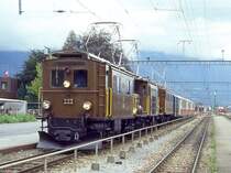 RhB Salon-Extrazug f�r RH�TIA TOURS 3053 von Landquart nach Schiers vom 01.09.1996 in Landquart mit E-Lok Ge 2/4 222 - Ge 6/6I 411 - Ge 4/6 353 - D� 4052I - AS 1143 - AS 1141 - AS 1144.