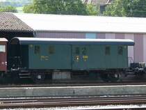 Historischer Gep�ckwagen F 16005 abgestellt im Bahnhofsareal Rorschach am 16.08.2009